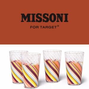 MISSONI For Target 20th Anniversary Zig Zag Stripe Melamine Tumbler Cups 4 Pack